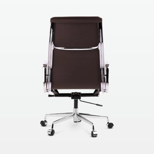Designer Director High Back Office Chair in Dark Brown Leather - back