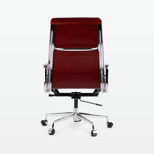Designer Director High Back Office Chair in Red Wine Leather - back