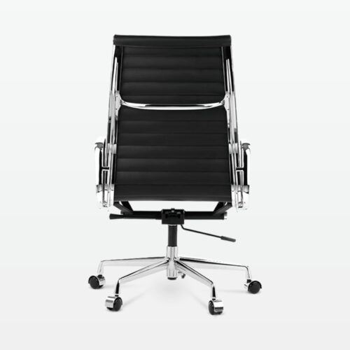 Designer Management High Back Office Chair in Black Leather - back