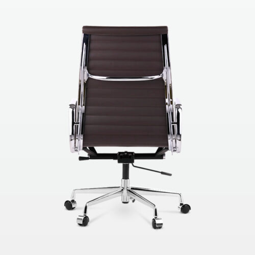 Designer Management High Back Office Chair in Dark Brown Leather - back