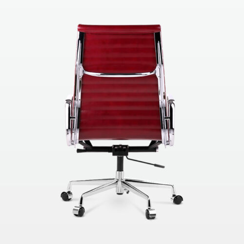 Designer Management High Back Office Chair in Red Wine Leather - back