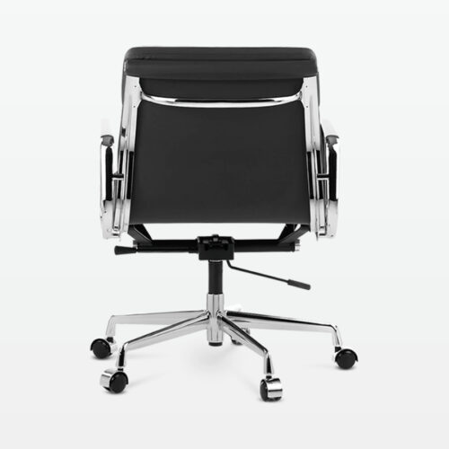 Designer Director Low Back Office Chair in Black Leather - back