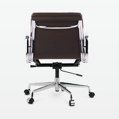 Designer Director Low Back Office Chair in Dark Brown Leather - back