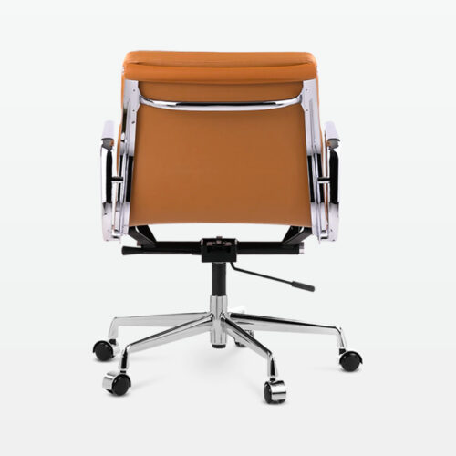 Designer Director Low Back Office Chair in Tan Brown Leather - back