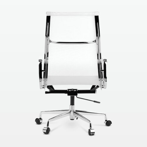 Designer Management High Back Office Chair in White Mesh - back