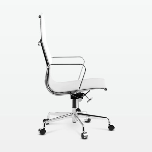 Designer Management High Back Office Chair in White Mesh - side