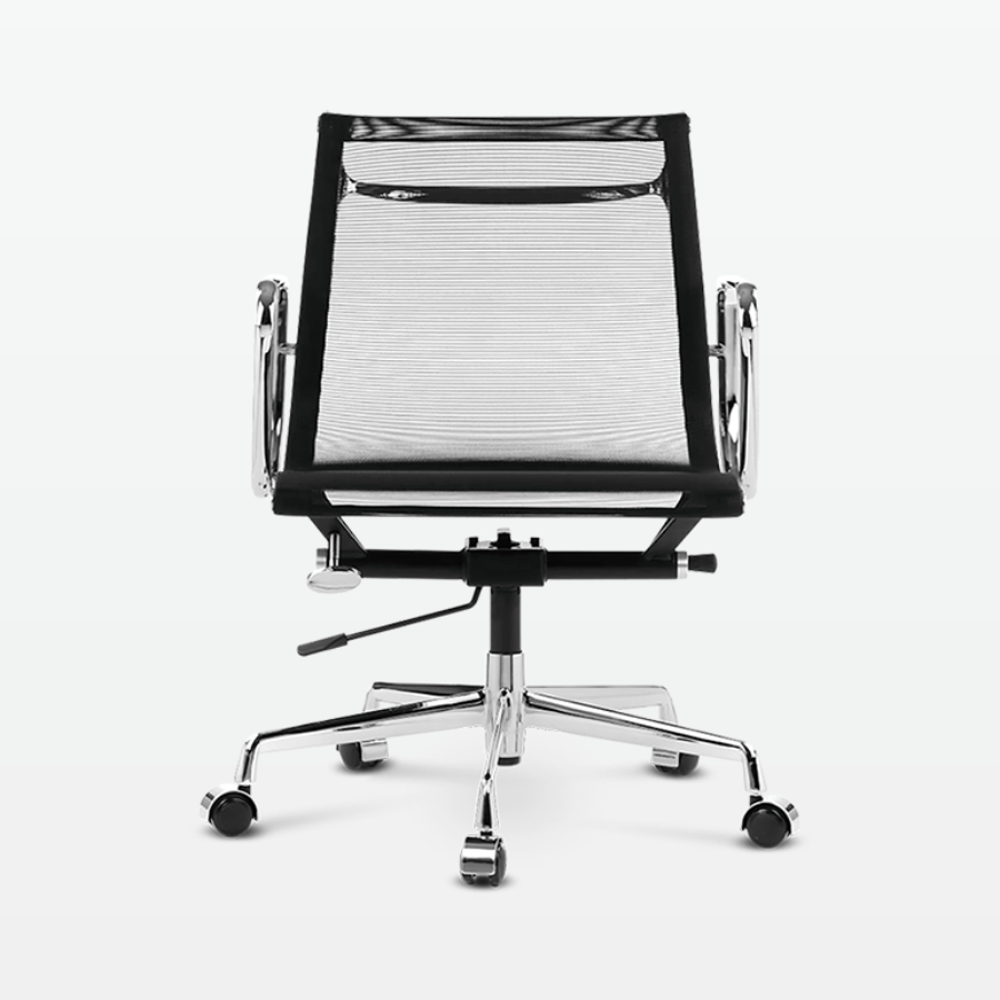 Designer Management Low Back Office Chair in Black Mesh - front