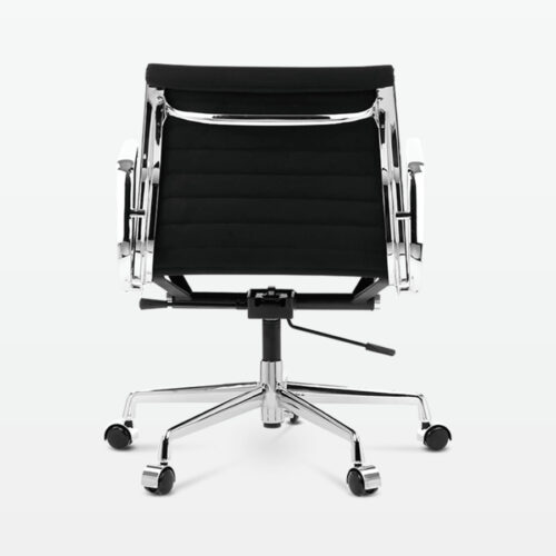 Designer Management Low Back Office Chair in Black Wool - back