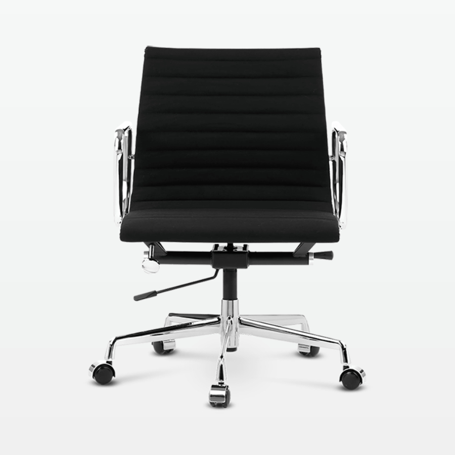 Designer Management Low Back Office Chair in Black Wool - front