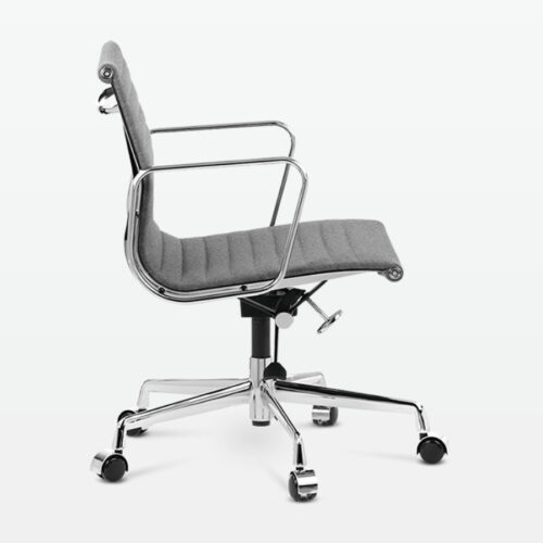 Designer Management Low Back Office Chair in Grey Wool - side