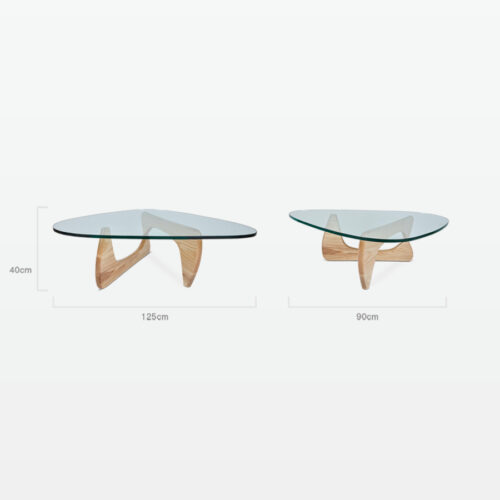 Gerda Coffee Table in Natural Wood dimensions