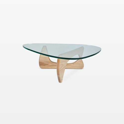 Gerda Coffee Table in Natural Wood side-angle view