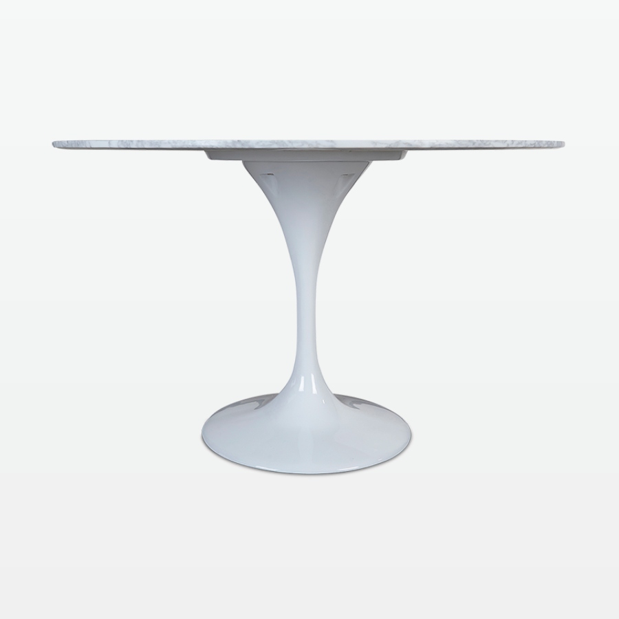 Torvald 120cm Dining-Table in Carrara Marble low-angle