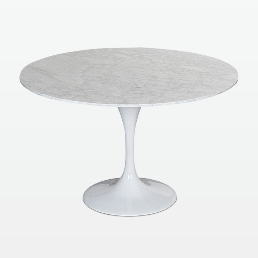 Torvald 120cm Dining-Table in Carrara Marble high-angle
