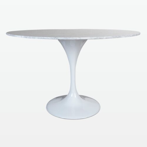 Torvald 120cm Dining-Table in Carrara Marble mid-angle