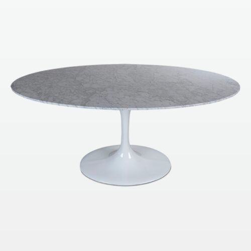 Torvald 170cm Dining Table in Carrara Marble high-angle