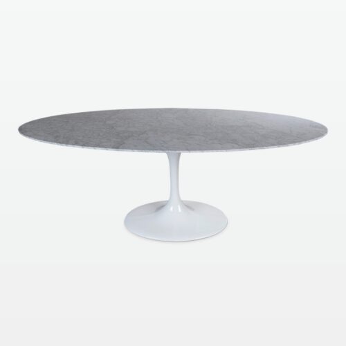 Torvald 199cm Dining Table in Carrara Marble high-angle