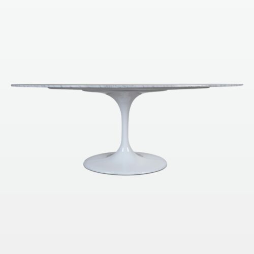 Torvald 199cm Dining Table in Carrara Marble low-angle