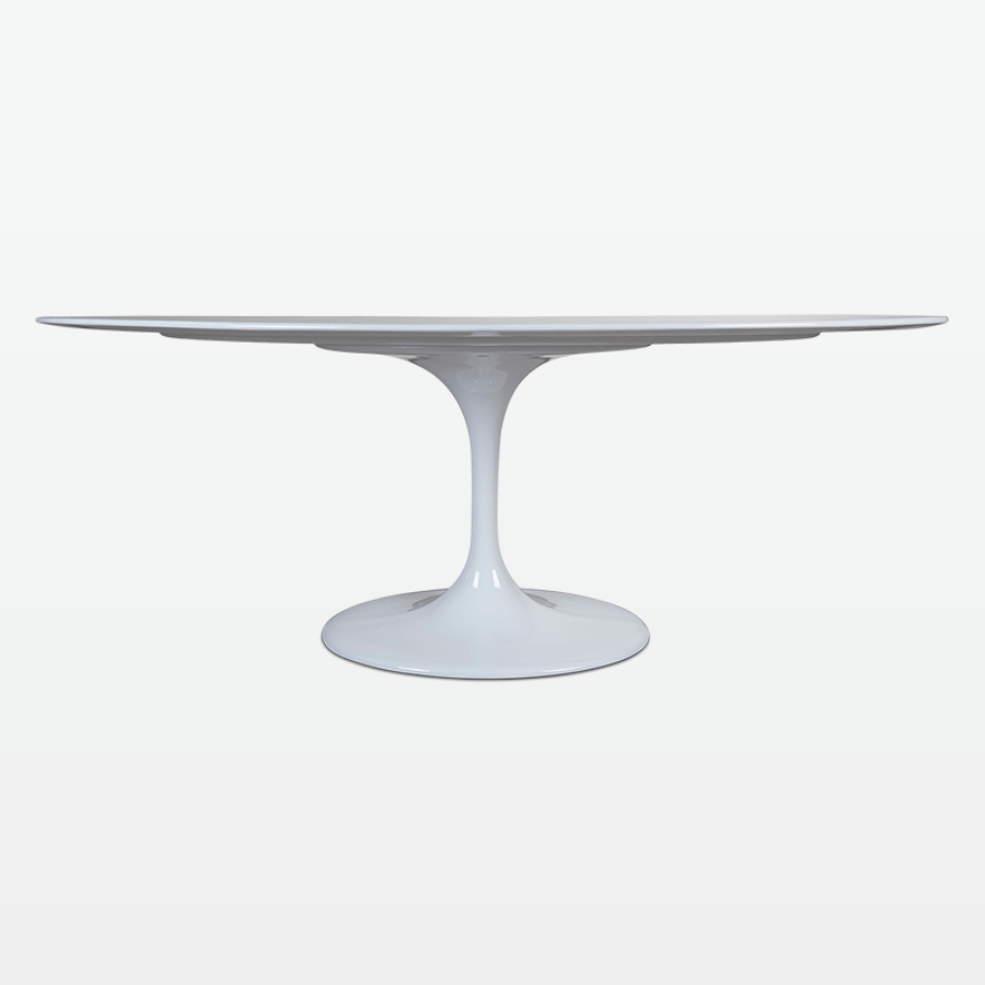 Torvald 199cm Large Dining-Table in White low-angle