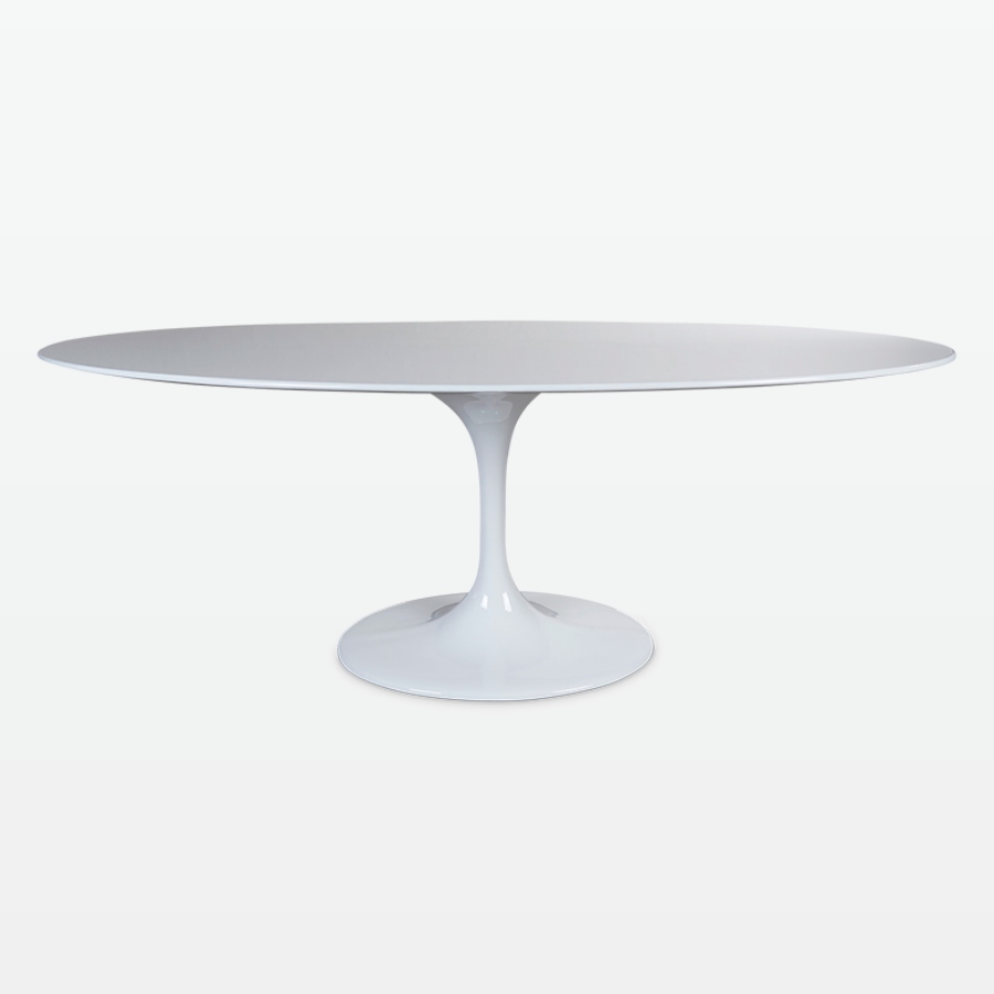 Torvald 199cm Large Dining-Table in White mid-angle