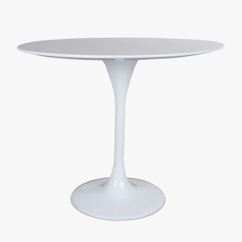 Small Round Dining Table White Gloss 90cm Tables