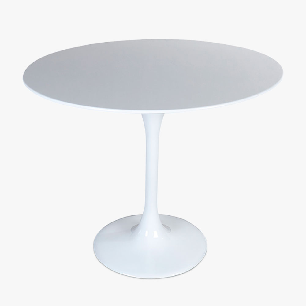Front top Small Round Dining Table White Gloss 90cm Tables