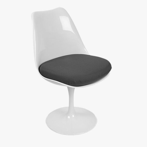 Torvald White Swivel Chair Black Cushion