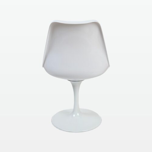 Torvald White Swivel Chair - Grey Cushion - back