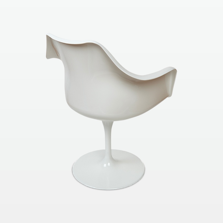 Torvald White Swivel Arm Chair with Ora