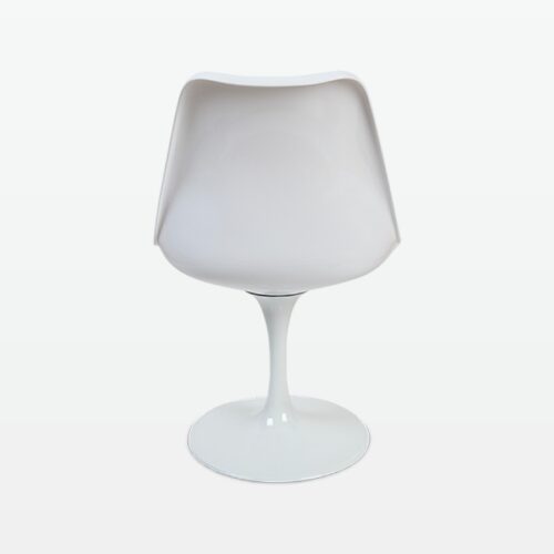 Torvald White Swivel Chair - Green Cushion - back