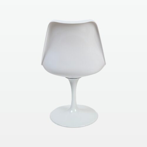Torvald White Swivel Chair with Blue Cushion - back