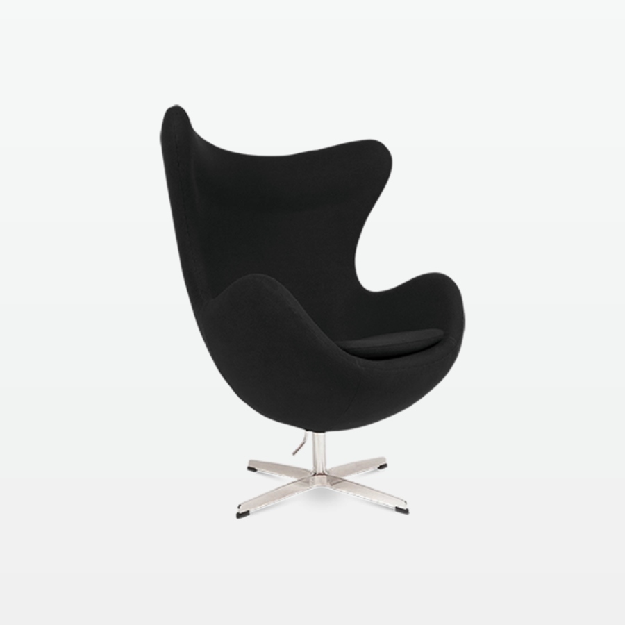 wingback chair - black - front angle