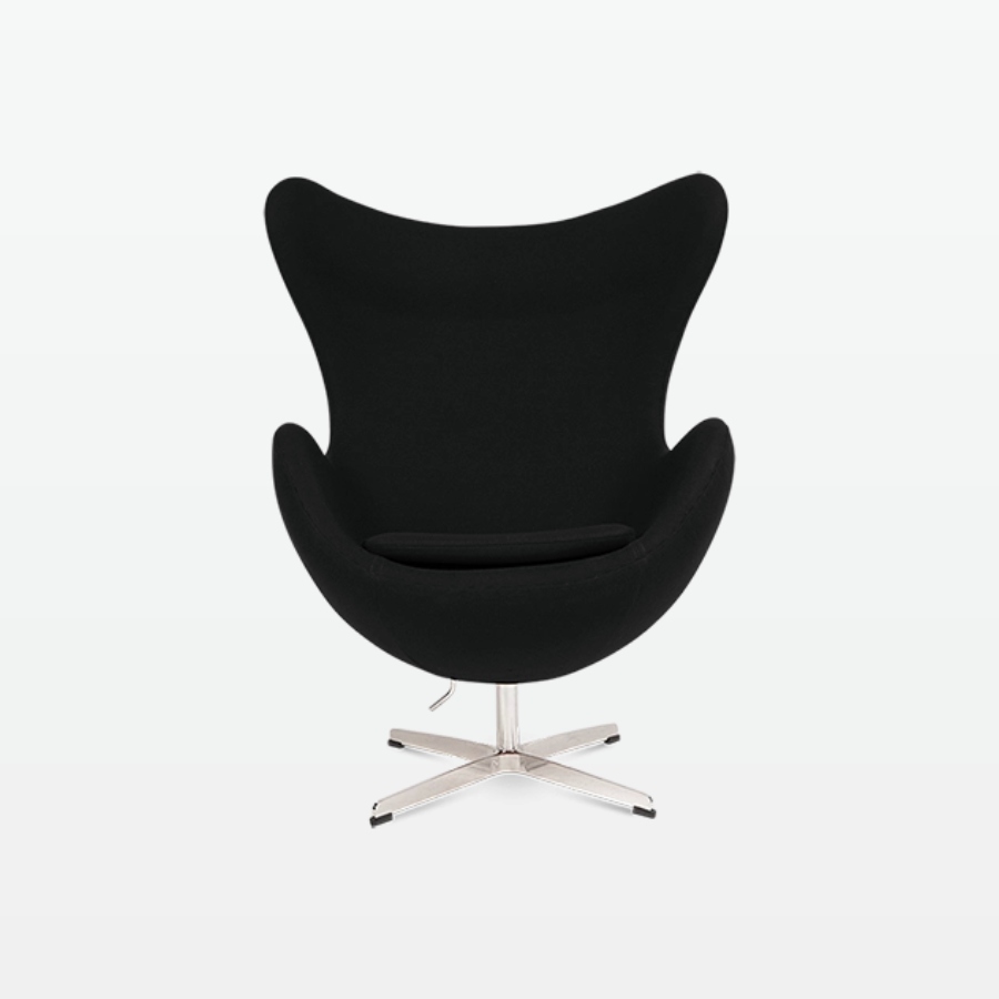 wingback chair - black - front
