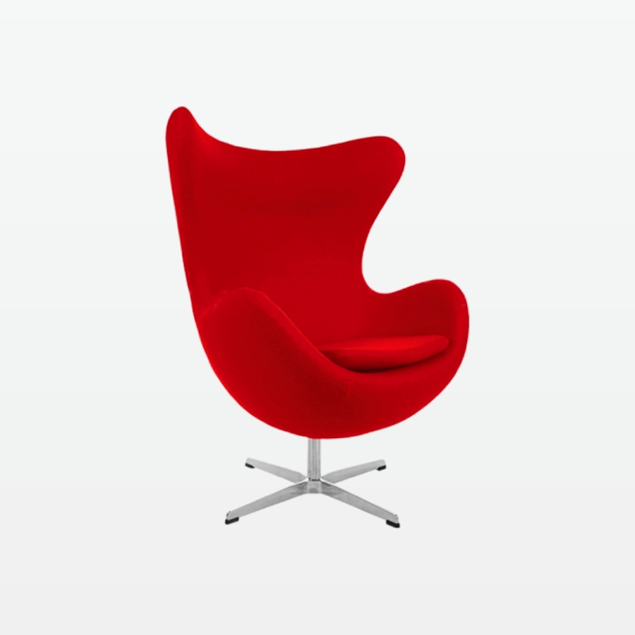 wingback chair - red - front angle